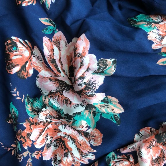 Band of Gypsies Blue Floral Juniors Strap Dress - Picture 2 of 9